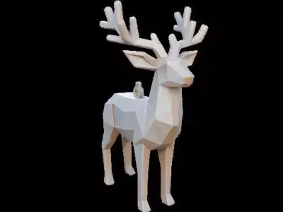 Low Poly Reindeer Ornament 3D print model
