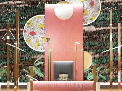 3D elegant oriental vertical expositor podium product placement Low-poly 3D model