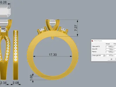 Gold ring  Jewelry 3D print model shop