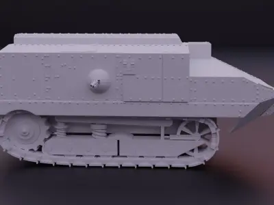 Schneider CA1 WW1 tank 3D print model