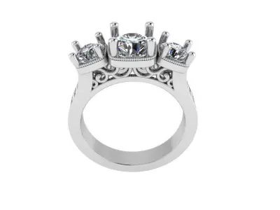 3 Stone Ring 4008 3D print model