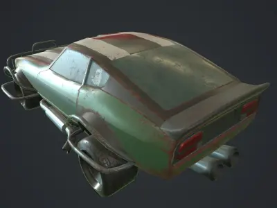 Apocalypse car Low-poly 3D model