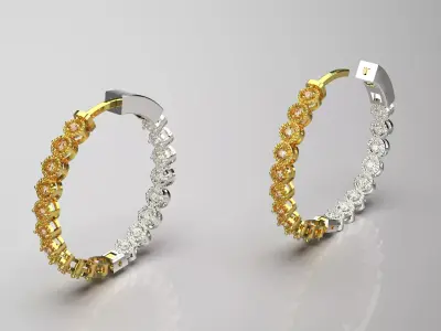Sparkling Chandelier STL 3D jewelry Earrings mode je0099 3D print model