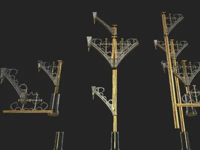 Iron Forged Support  Low-poly 3D model