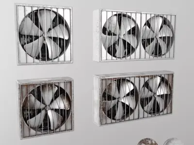 industrial wall fans  3D model