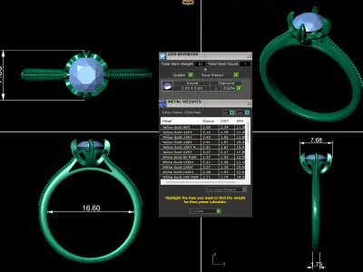 Women diamond engagement ring 3d render 3D print model get