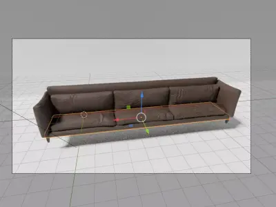 Couch 3D Model Free low-poly 3D model