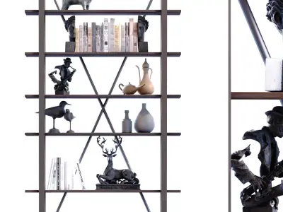  Modern shelf and rack set 784 Low-poly 3D model