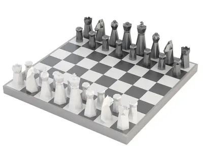 Low Poly Chess set Low-poly 3D model