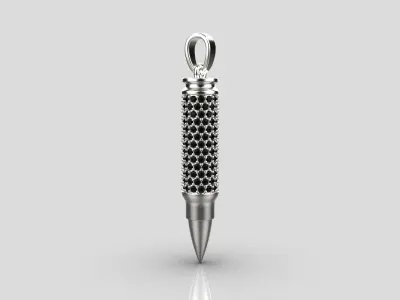 Bullet pendant empty inside model 944 3D print model