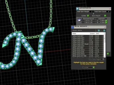 Jewelry Alphabet Pendant N 3D print model