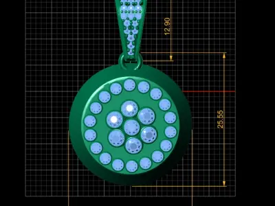 DIAMOND MOISSANITE PENDANT 3D PRINTABLE MODEL  3D print model