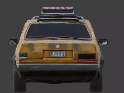 Cyberpunk Performance Taxi 3D Model Low-poly 3D model