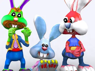 3DRT - Toonpets Bunnies Low-poly 3D model