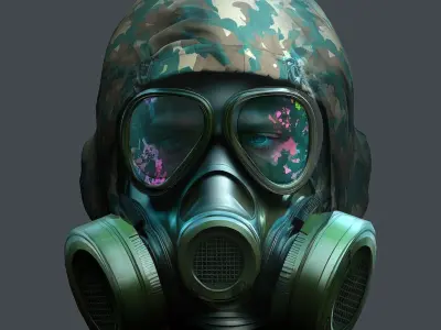 Helmet 3d model military combat Military Low-poly 3D model 4
