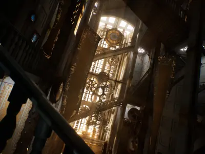 Steampunk Clocktower Environment Kit - UE5 Low-poly 3D model