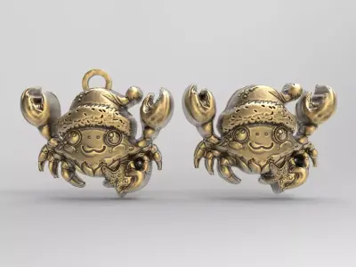 christmas crabsanda decor  3D print model