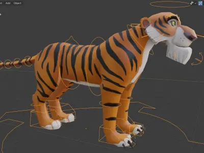 The Jungle book tiger - Shere Khan rigged Low-poly 3D model