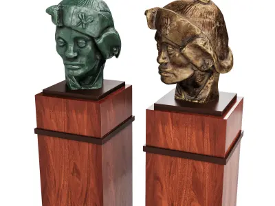 Chinese man bust 3D model