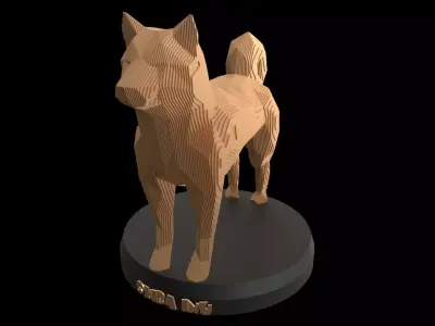 Parametric Shiba Inu Low-poly 3D model