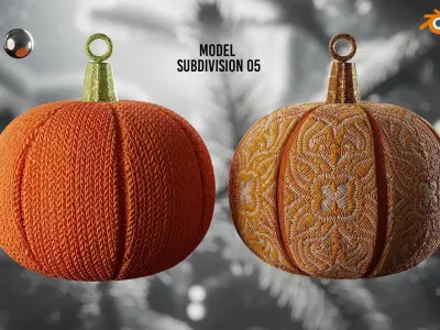 Pumpkin christmas spheres 01 Low-poly 3D model