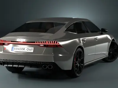 Audi S7 2020 hight resolution low-poly model  A8  A7 RS7 Low-poly 3D model