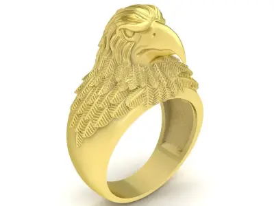 Luxury Eagle Head Men Ring 3D Jewelry Model  3891 3D print model
