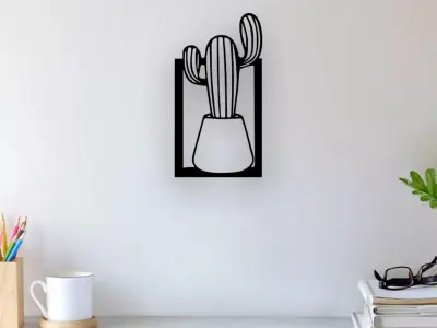 Cactus Wall Art 3D print model get