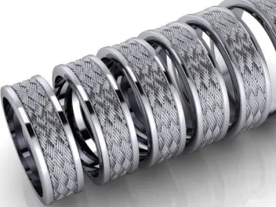 Modern Mens Textured Wedding Band USA Size 7 to 12 3D print model