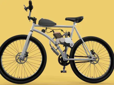 MOTORISED PUSH BIKE BICYCLE MOTOR CYCLE PETROL ENGINE MOTORIZED 3D model