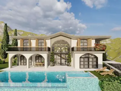 luxury villa design 3D model