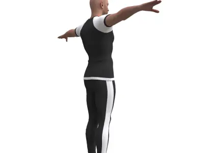 3d realistic man with clothing sport 3D model