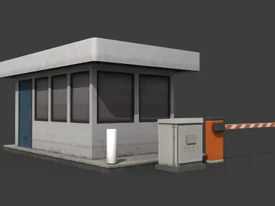 Security Booth Low-poly 3D model