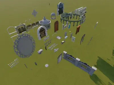 Classic villa components 3d Models Low-poly 3D model