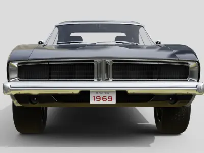 American Muscle Car - Animation and Game-Ready Low-poly 3D model