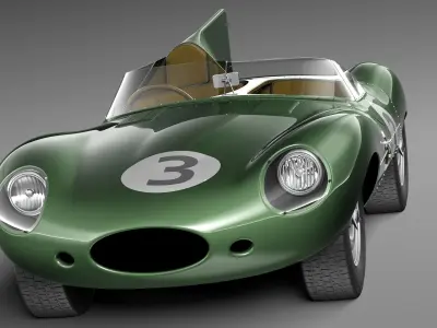 Jaguar D Type Longnose 1954 3D model