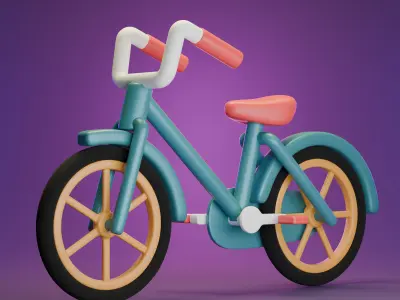 Cartoon style Bicycle 3D model