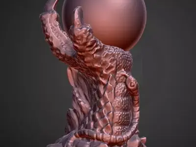 Dragon Claw Crystal Ball holder and base decoration 3D print model