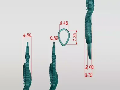 caduceus medical symbol pendant print ready 3d model 3D print model