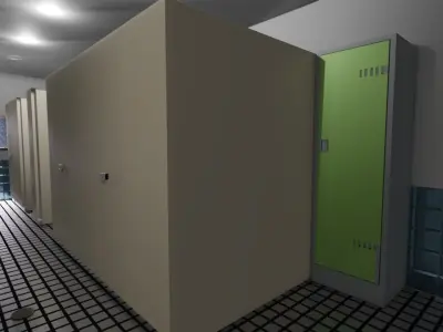 Japanese School Male Restroom 3D model