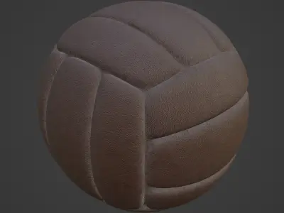 Old Leather Volleyball Ball 03 3D model