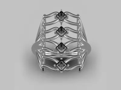 Wedding ring 3D print model 31
