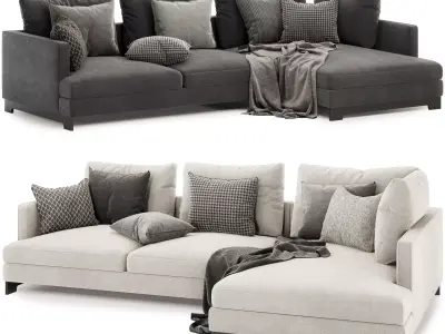 easytime fabric sofa with chaise 3D model