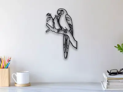 Parrot Wall Art 3D print model