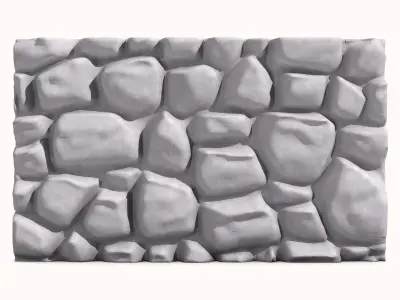Heavy Irregular Stone Barrier 3D model