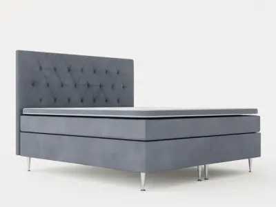 Royal Velvet Complete Bed Package 180x200 Dark Gray With High Low-poly 3D model