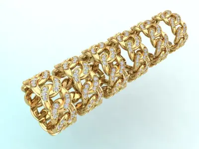Chain ring - Miami Cuban ring - Link ring - Size 6 -11 3D Model Collection