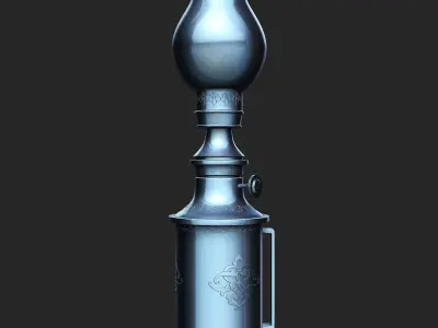 15 Oil Lamp Highpoly and Lowpoly  Low-poly 3D model