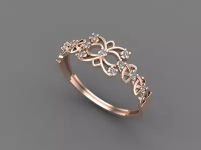 Womens Diamond Signet Ring Women Rings 3dmodels 3D print model 3D print model 24