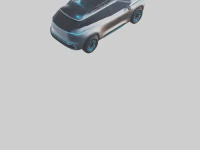 Futuristic Autonomous SUV model Low-poly 3D model